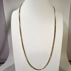 Vtg '55 UnisexTextured Flat Chain Necklace 28" Length 3.42mm Trifari@ Trifanium